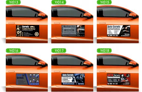 Magnes na samochód reklama magnetyczna 60x30cm WYMIANA OPON różne wzory na Arena.pl