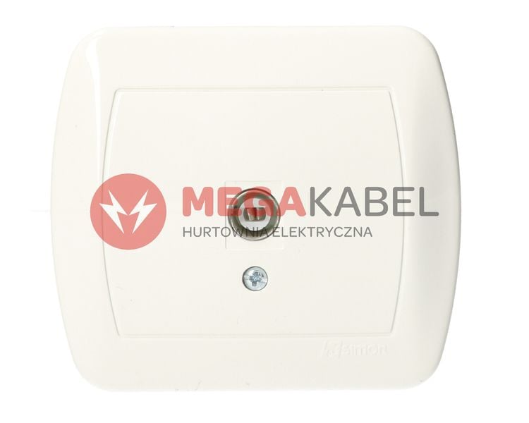 Akord Gniazdo Antenowe pojedyncze TV AAK1/11 biały SIMON zdjęcie 3