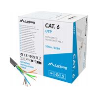 Kabel LAN Lanberg UTP Kat. 6 100m drut CU CPR + Fluke LCU6-11CU-0100-S