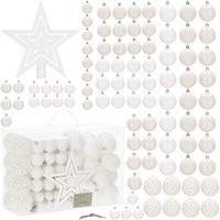 Bombki choinkowe 100 szt. biały zestaw choinkowy