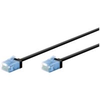 Kabel sieciowy CAT 6A slim U/UTP RJ45 czarny 0.15m ultra elastyczny Goobay