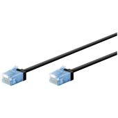 Kabel sieciowy CAT 6A slim U/UTP RJ45 czarny 0.15m ultra elastyczny Goobay