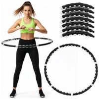 Hula hop treningowe 92 cm z wypustkami masującymi, składane, czarne
