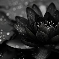 Plakat 100x100cm Lotos w Czerni