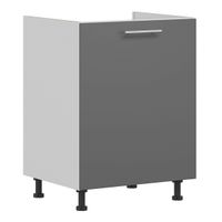 Tiffany T-23/D60Z Szary połysk MDF szafka dolna, drzwi, pod zlew 60, szybko