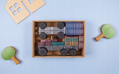 Connetix klocki magnetyczne pociąg Pastel Transport Pack 50 el. na Arena.pl