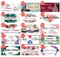 Naklejki na słoiczki z miodem ślub wesele komunia chrzest boże narodzenie