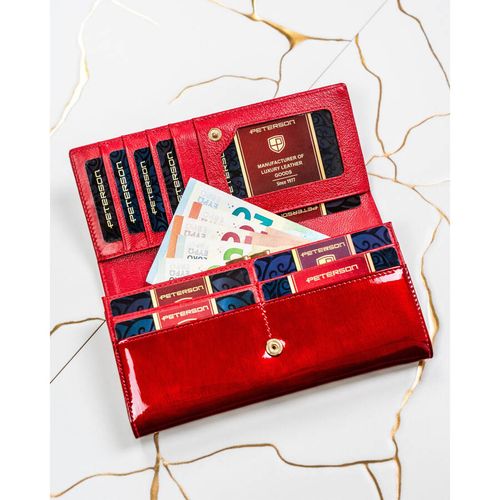 lakierowany portfel damski czerwony z ochroną rfid - peterson na Arena.pl