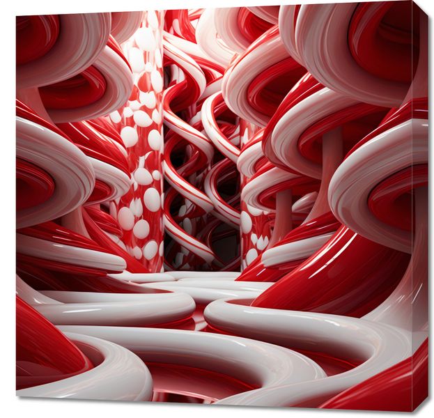 Obraz 70x70cm Czerwone Wiry zdjęcie 1