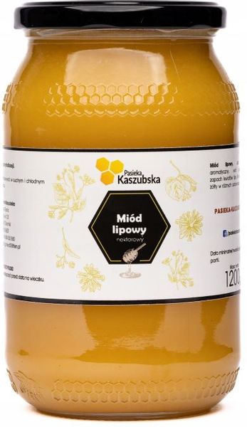 MIÓD LIPOWY - 1,2KG - PASIEKA KASZUBSKA zdjęcie 3