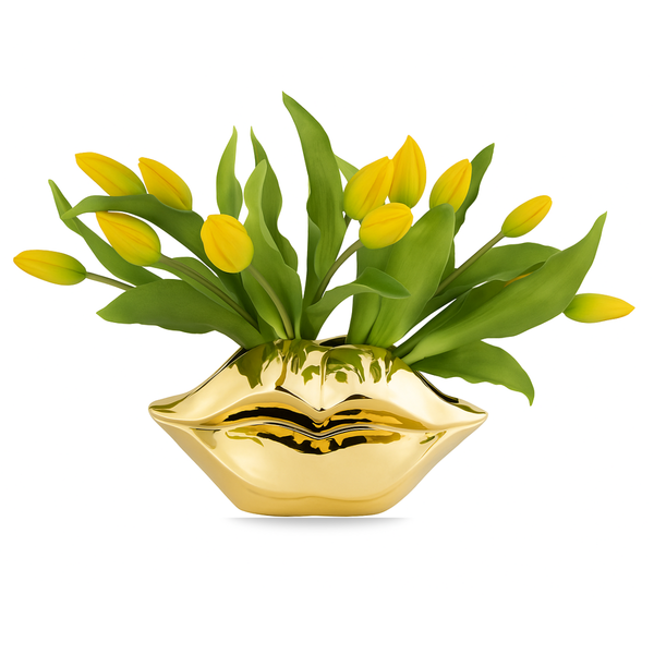 Złoty wazon osłonka usta zdjęcie 1