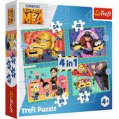 PUZZLE 4W1 ZWARIOWANE MINIONKI 34648