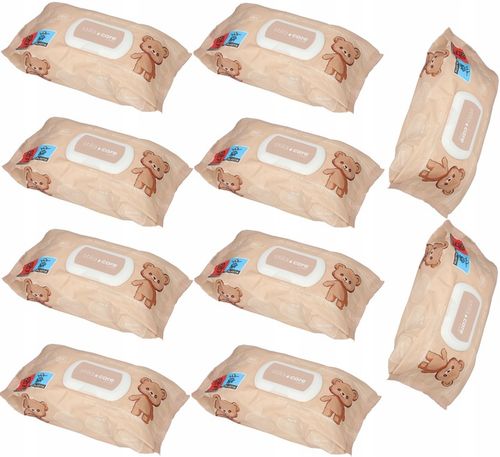 CHUSTECZKI NAWILŻANE WODĄ 98% Z KLIPSEM 10 X 80SZT na Arena.pl