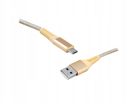 KABEL USB-A MicroUSB ZŁOTY 1M MOCNY OPLOT SZYBKIE ŁADOWANIE I TRANSFER