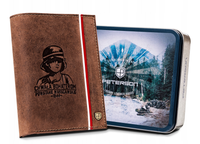 skórzany portfel męski z motywem patriotycznym - peterson