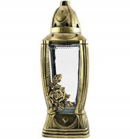 Unikatowy znicz kapliczka lampion szklany ciężki DUŻY - 40cm złoty