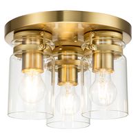 Plafon do przedpokoju Brinley KL-BRINLEY-F-BB Kichler przezroczysty mosiądz