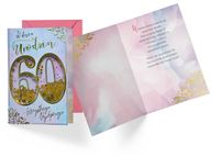 Karnet Konfetti Urodziny 60 (cyfry, damskie)
