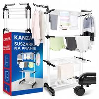 SUSZARKA NA PRANIE DUŻA XXL 70KG UBRANIA I BIELIZNĘ STOJĄCA SKŁADANA CZARNA