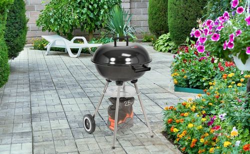 GRILL OGRODOWY WĘGLOWY RUSZT STALOWY OKRĄGŁY 41CM POKRYWA Z POKROWCEM LUND na Arena.pl