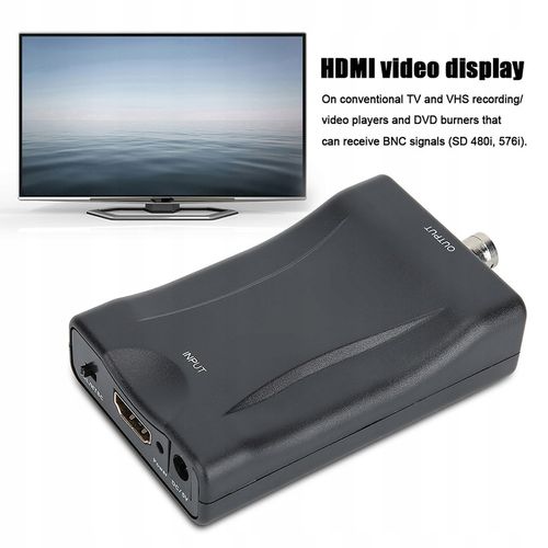 Czarny konwerter HDMI na BNC NT z systemem wideo na Arena.pl