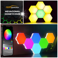 Lampka Hexagon Dekoracja Ścienna Plaster Miodu LED RGB Apka Pilot 12 szt