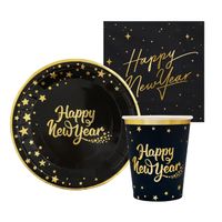 talerzyki kubeczki serwetki na sylwestra "Happy New Year"