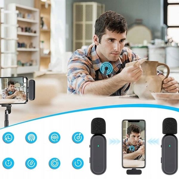 2X MIKROFON KRAWATOWY IPHONE BEZPRZEWODOWY + ETUI zdjęcie 7