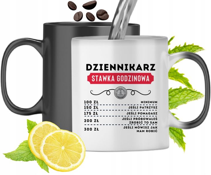 Dla Dziennikarza Kubek Magiczny Na Prezent Z Nadrukiem Ze Zdjęciem zdjęcie 1