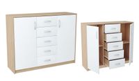 Komoda JULIA K12D5S K019 85x110x35 cm Dąb Sonoma - Biały 85x110x35 cm