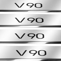 Listwa progowa VOLVO V90 MK2 Stal nierdzewna 304 połysk z czarnymi literami