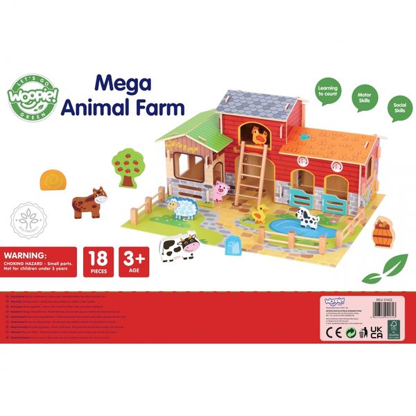 WOOPIE GREEN Mega Farma Figurki Zwierząt Stajnia Obora Kurnik 18 el. zdjęcie 16