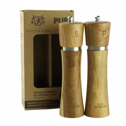 ZESTAW RĘCZNYCH MŁYNKÓW DO MIELENIA SOLI PIEPRZU PRZYPRAW DREWNIANE na Arena.pl