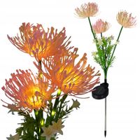 LAMPKA SOLARNA WBIJANA KWIAT RÓŻOWA LED LAMPKI SOLARNY KWIATEK CHRYZANTEMA