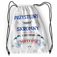 Plecak Dla Mateusza Sportowy Szkolny Worek Torba Z Nadrukiem Ze Zdjęciem