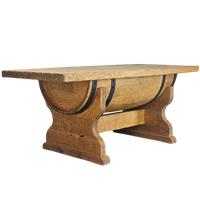 Stolik z beczki do salonu ława drewniana live edge 120x60x50 jasny dąb