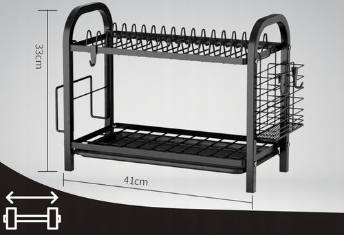 SUSZARKA DO NACZYŃ DWUPOZIOMOWA OCIEKACZ TALERZE SZTUĆCE + UCHWYT NA na Arena.pl