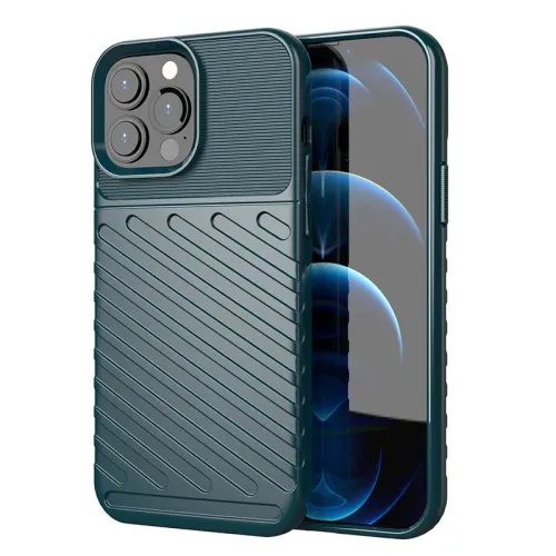 Thunder Case elastyczne pancerne etui pokrowiec iPhone 13 Pro Max zielony na Arena.pl