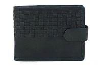 Ekskluzywny portfel męski z zapięciem - Czarny