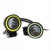 2 x Mocny halogen motocyklowy LGLE10 + włącznik + ring.