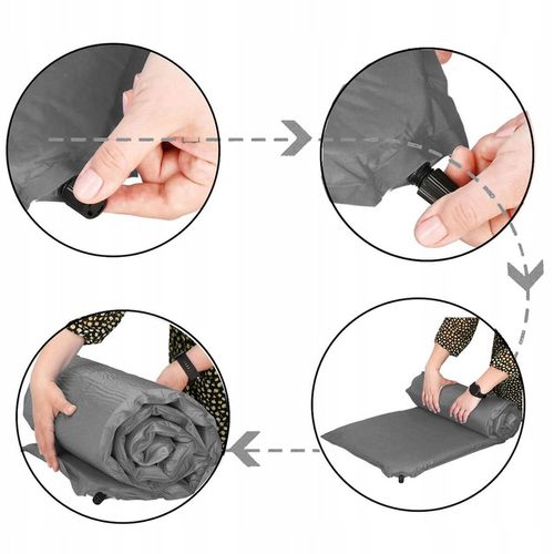 MATA SAMOPOMPUJĄCA KARIMATA 180x50cm MĘKKA SZARA GRUBA Z POKROWCEM MATERAC na Arena.pl