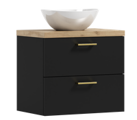 Szafka łazienkowa wisząca LUNA 60 czarna z umywalką Eliza B (W7)