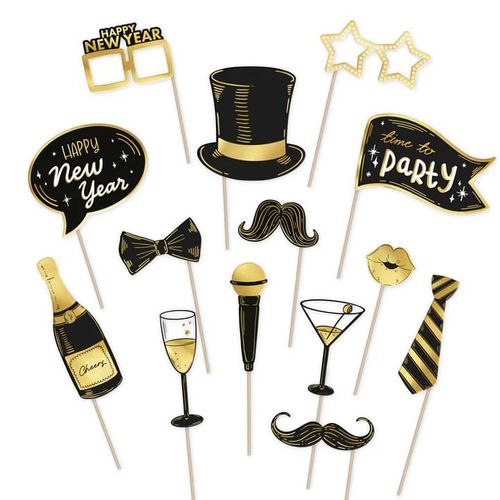 Akcesoria rekwizyty gadżety do zdjęć sylwestrowe 14szt. na Arena.pl