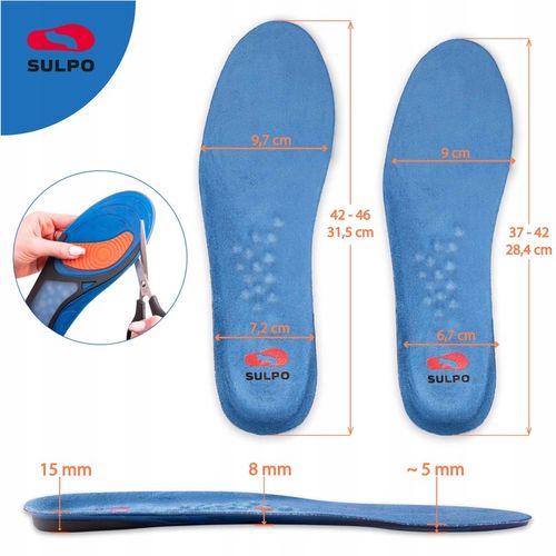 Wkładki żelowe do butów roboczych amortyzujące BHP 42-46 SULPO na Arena.pl