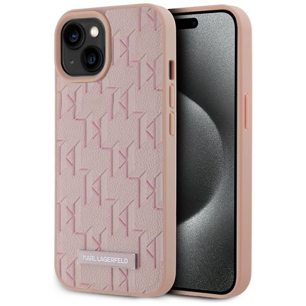 Etui Karl Lagerfeld do iPhone 15, Różowy, MagSafe zdjęcie 1