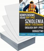 Ulotki A4 reklamowe firmowe 1000szt projekt w cenie KOMPLEKSOWE USŁUGI BHP