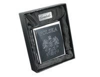 Srebrna Papierośnica z Godłem Polski w Opakowaniu Prezentowym Gentelo