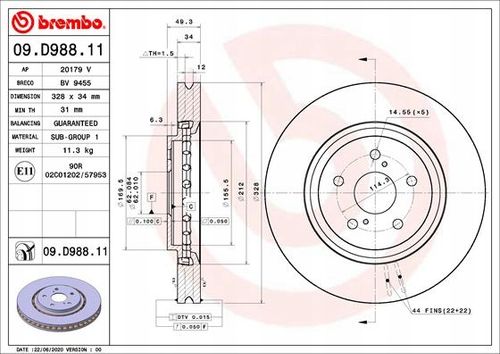 TARCZA HAM PRZOD 328X34 V BREMBO na Arena.pl