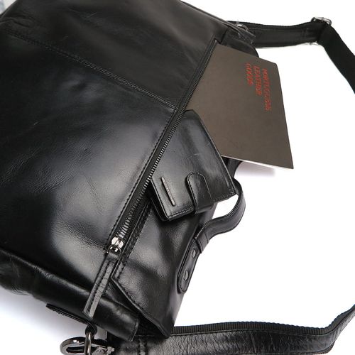 skórzana teczka męska bellugio - czarna na Arena.pl