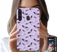 ETUI DO SAMSUNG GALAXY A21 - MODNE WZORY WIDŁY SERCA KOKARDKI KOKARDA